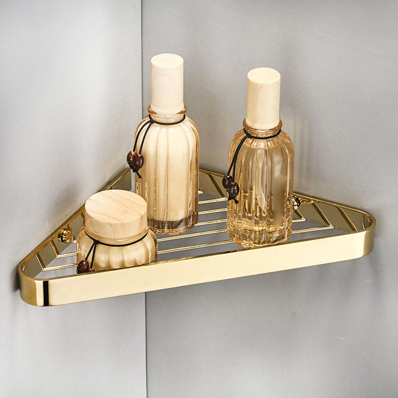 Avtoit | 2-piece modern bathroom accessory set, polished chrome/gold, bathroom shelf