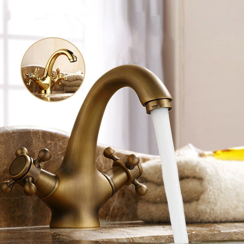 Avtoit | Industrial Widespread Bathroom 2 Faucet Cross Handles Sink Faucet
