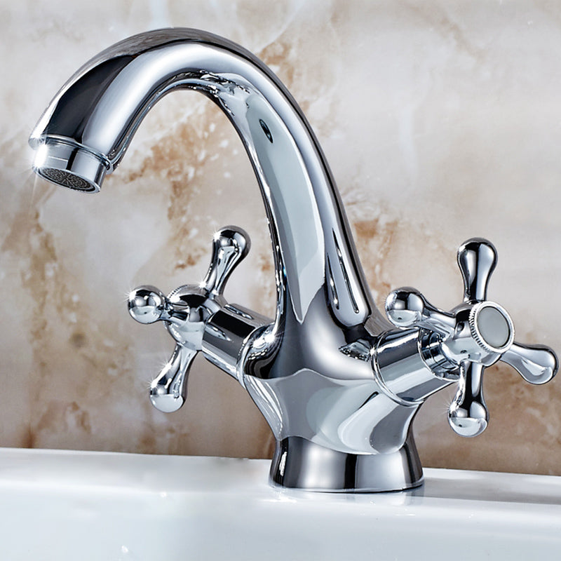 Avtoit | Industrial Widespread Bathroom 2 Faucet Cross Handles Sink Faucet