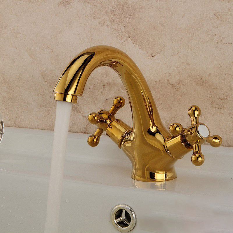 Avtoit | Industrial Wide-Spread Bathroom Faucet with Dual Cross Handles – Brass Construction
