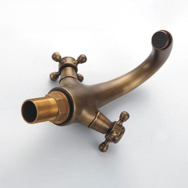 Avtoit | Industrial Widespread Bathroom 2 Faucet Cross Handles Sink Faucet