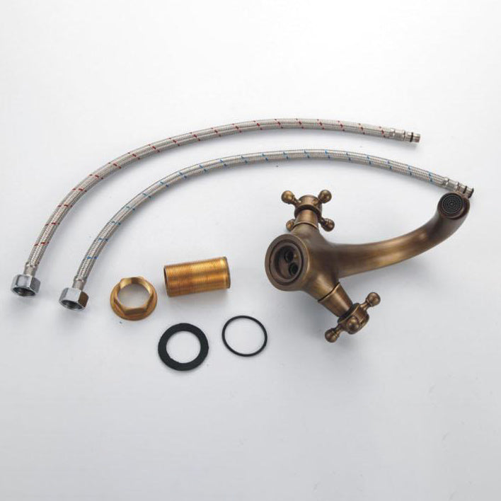 Avtoit | Industrial Widespread Bathroom 2 Faucet Cross Handles Sink Faucet
