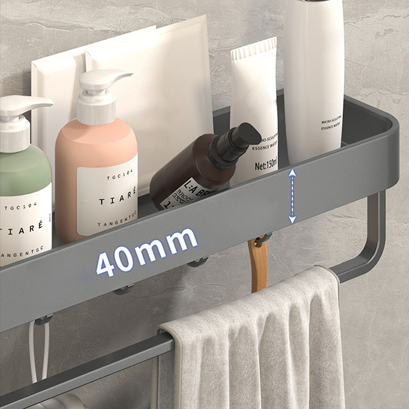 Avtoit | Modern Grey 2-piece Bathroom Accessory Set, Matte Grey, Bathroom Shelf