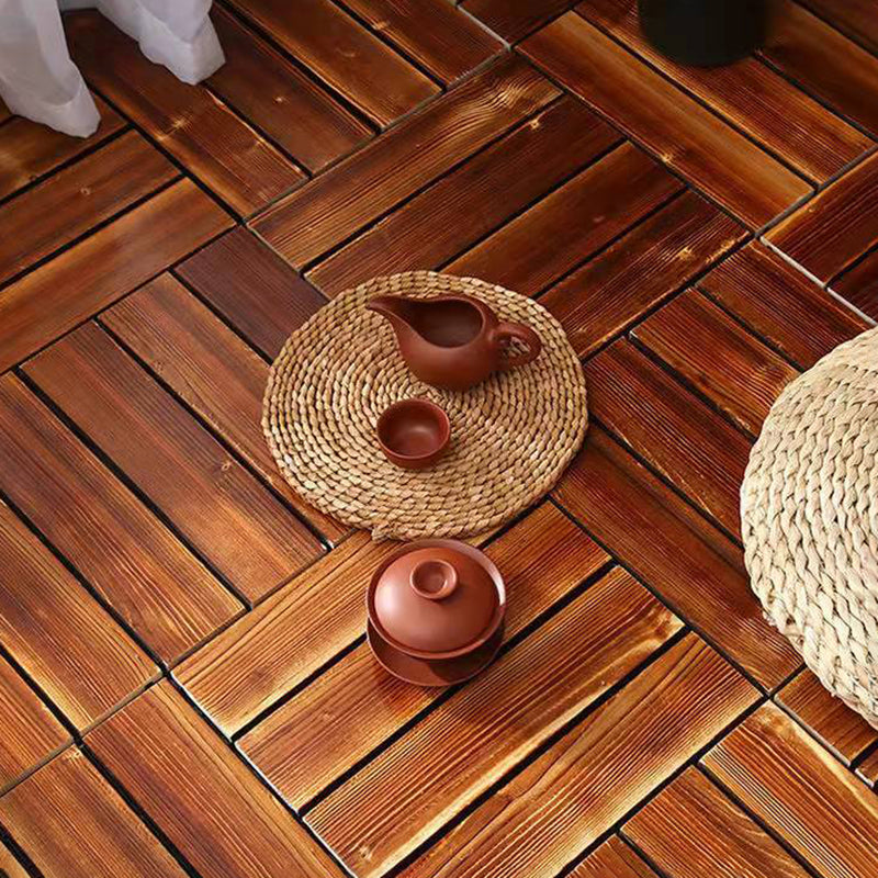 Avtoit | 4-Slat Wood Floor Tiles Interlocking Installation Floor Tiles