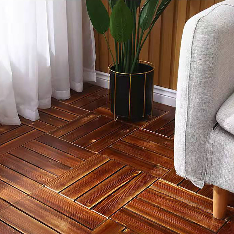 Avtoit | 4-Slat Wood Floor Tiles Interlocking Installation Floor Tiles