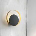 Avtoit | Metallic Round Wall Light Modernist 1-Head LED Wall Lamp in Black and Gold for the Corner