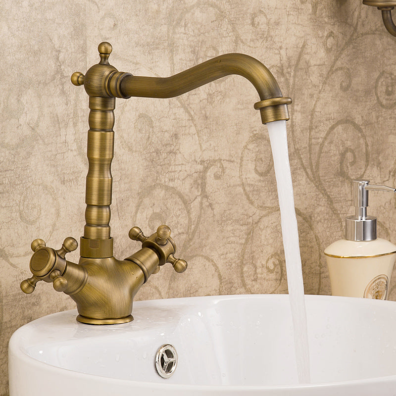 Avtoit | Industrial Widespread Bathroom Faucet Cross Handle Medium Sink Faucet