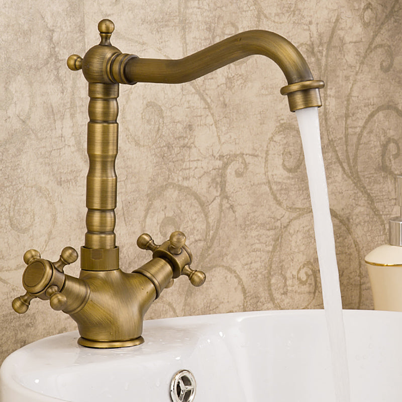 Avtoit | Industrial Widespread Bathroom Faucet Cross Handle Medium Sink Faucet