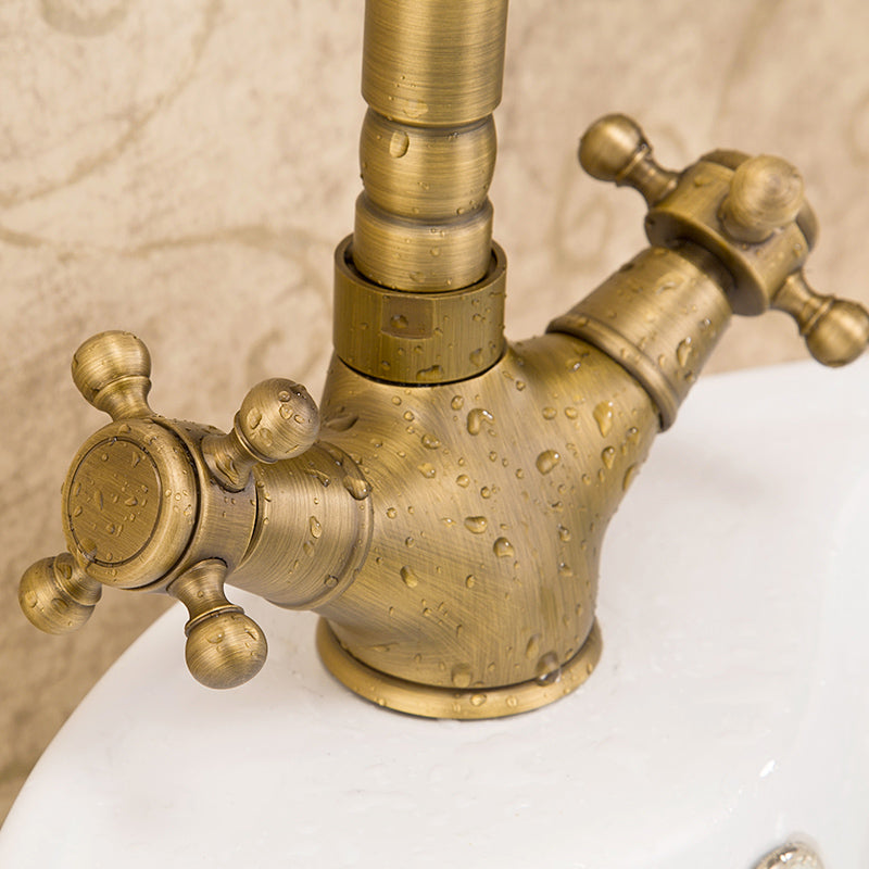 Avtoit | Industrial Widespread Bathroom Faucet Cross Handle Medium Sink Faucet