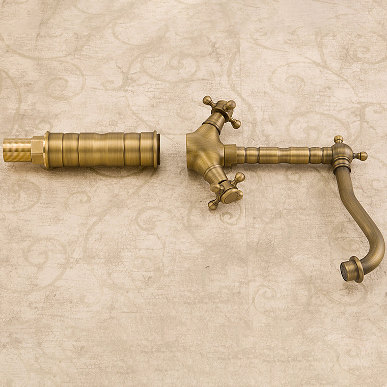 Avtoit | Industrial Widespread Bathroom Faucet Cross Handle Medium Sink Faucet