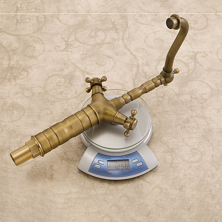 Avtoit | Industrial Widespread Bathroom Faucet Cross Handle Medium Sink Faucet