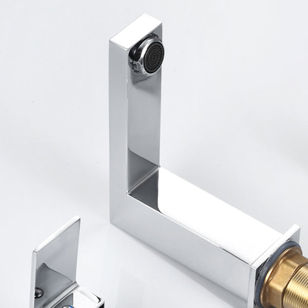 Avtoit | Contemporary Bath Faucet Trim Deck Mounted Low Arc Bathroom Faucet
