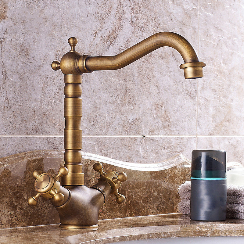Avtoit | Industrial Widespread Bathtub Faucet with Cross Handles Sink Faucet