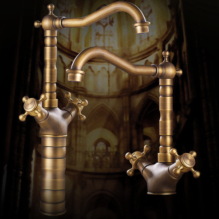 Avtoit | Industrial Widespread Bathtub Faucet with Cross Handles Sink Faucet