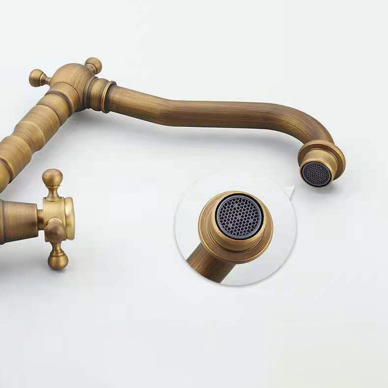 Avtoit | Industrial Widespread Bathtub Faucet with Cross Handles Sink Faucet