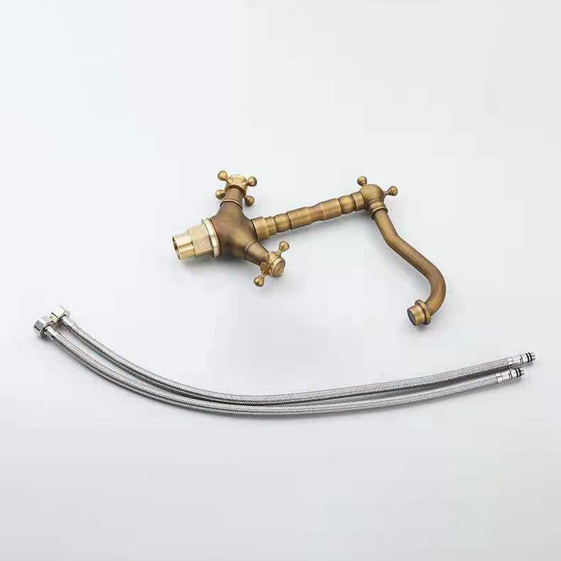 Avtoit | Industrial Widespread Bathtub Faucet with Cross Handles Sink Faucet