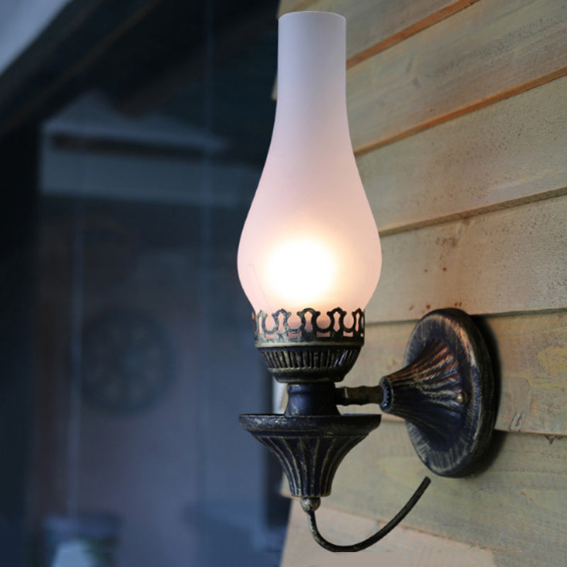 Avtoit | Factory Vase Shadow Wall Lamp 1 Head Yellow/Clear Crackle Glass Wall Lighting Fixture for Outdoor