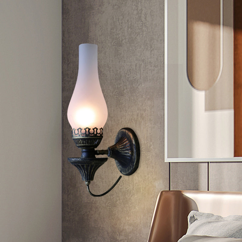 Avtoit | Factory Vase Shadow Wall Lamp 1 Head Yellow/Clear Crackle Glass Wall Lighting Fixture for Outdoor