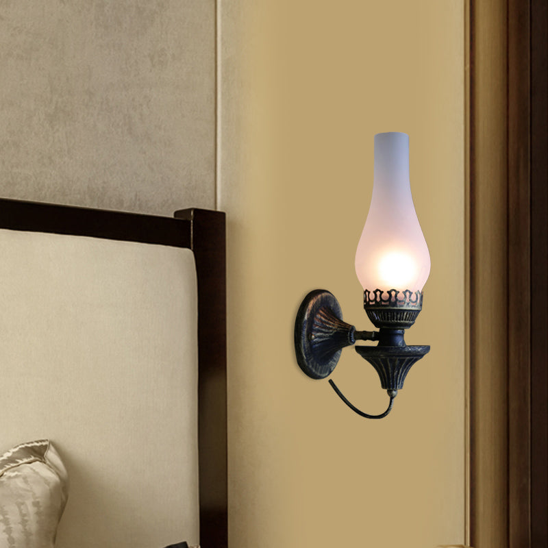 Avtoit | Factory Vase Shadow Wall Lamp 1 Head Yellow/Clear Crackle Glass Wall Lighting Fixture for Outdoor