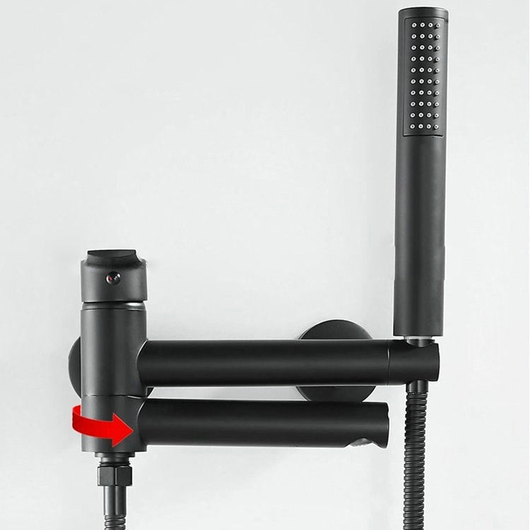 Avtoit | Lever Handle Bathtub Faucet Wall Mount Shower Hose Swivel Spout Bathtub Filling with Hand Shower