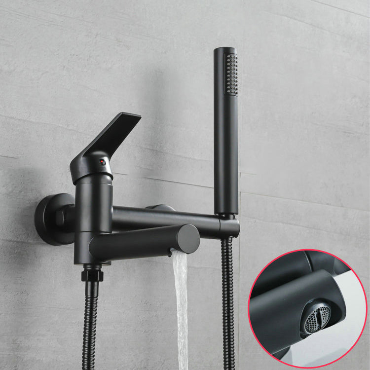 Avtoit | Lever Handle Bathtub Faucet Wall Mount Shower Hose Swivel Spout Bathtub Filling with Hand Shower