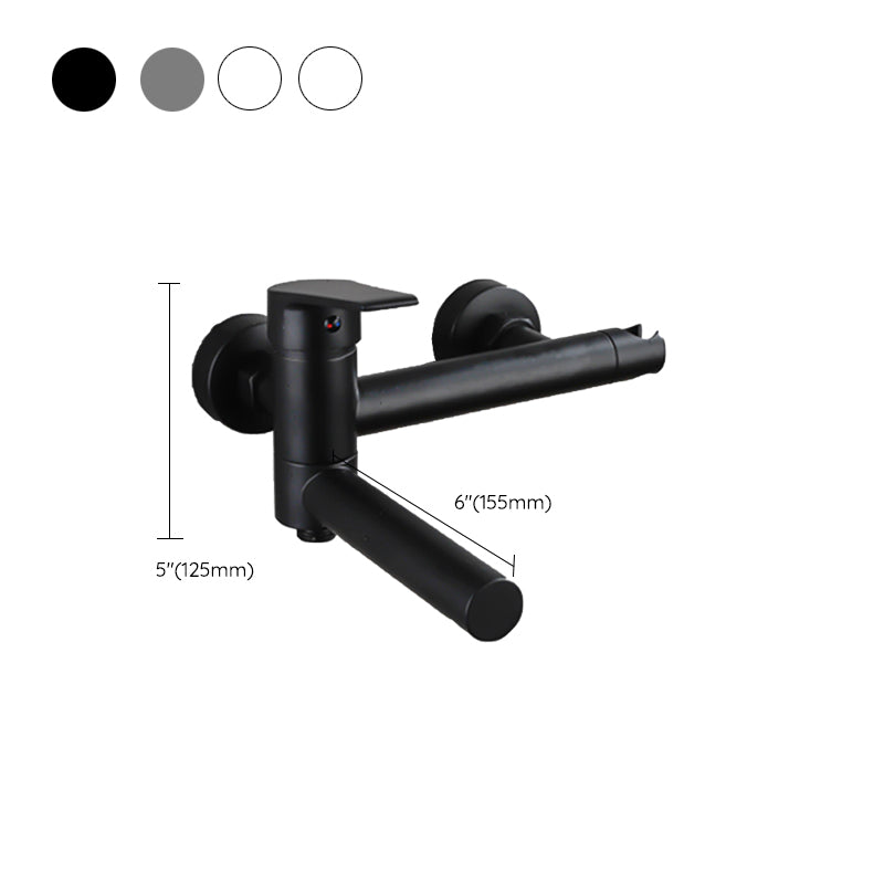 Avtoit | Lever Handle Bathtub Faucet Wall Mount Shower Hose Swivel Spout Bathtub Filling with Hand Shower
