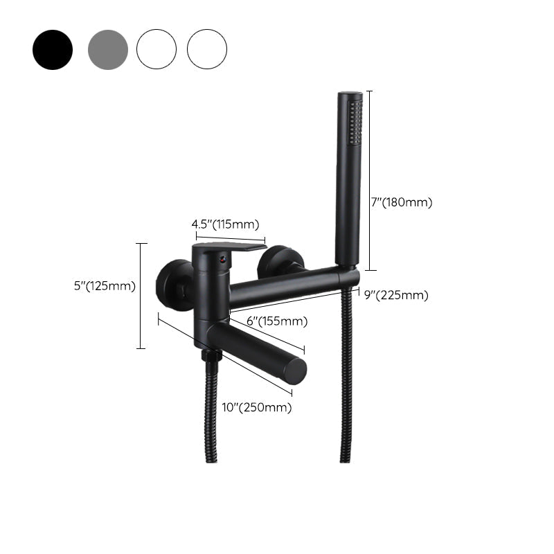 Avtoit | Lever Handle Bathtub Faucet Wall Mount Shower Hose Swivel Spout Bathtub Filling with Hand Shower