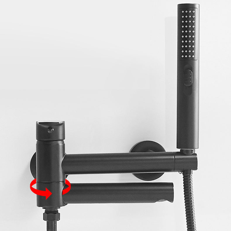 Avtoit | Swivel spout bathtub faucet single lever handle hand shower bathtub filling valve with shower hose