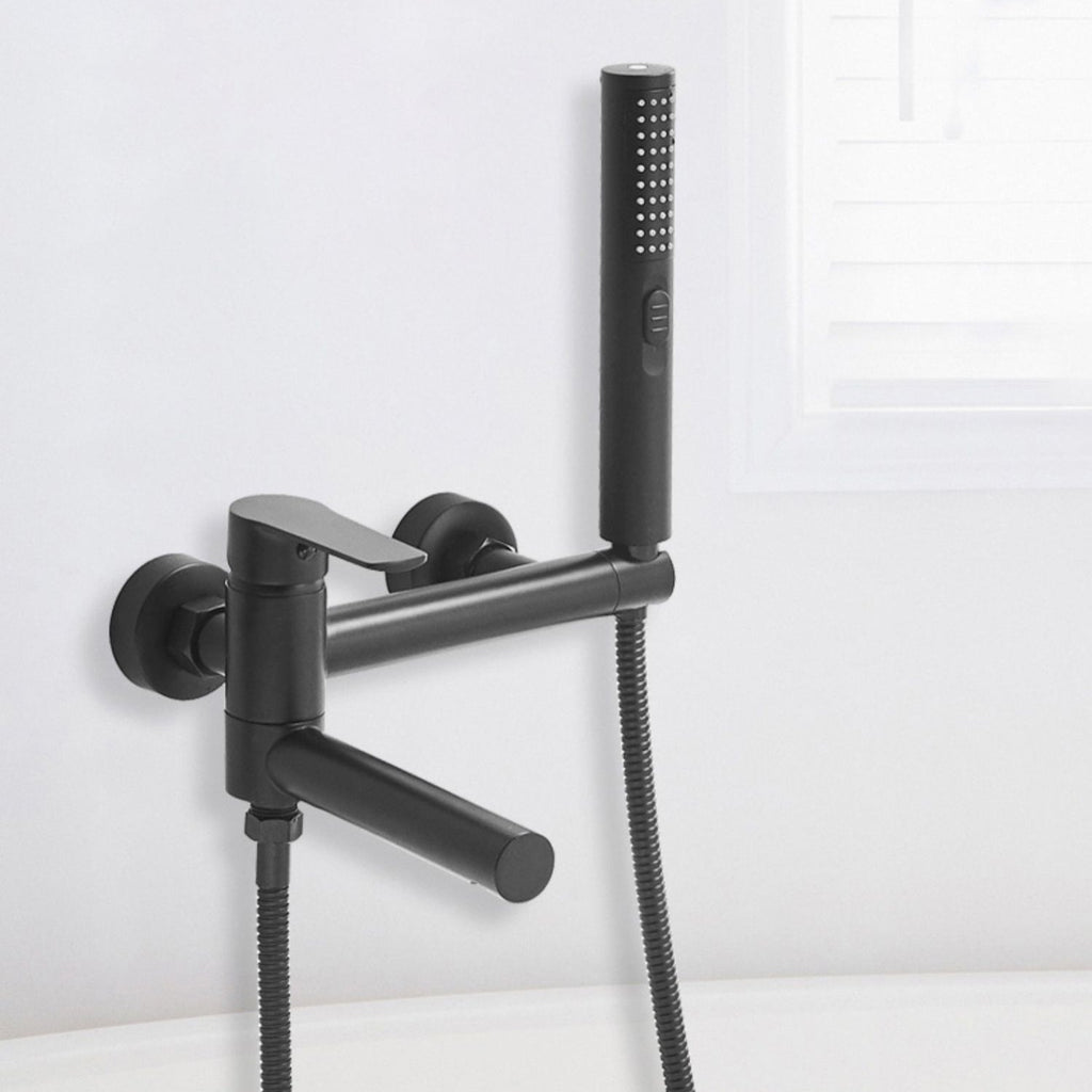 Avtoit | Swivel spout bathtub faucet single lever handle hand shower bathtub filling valve with shower hose