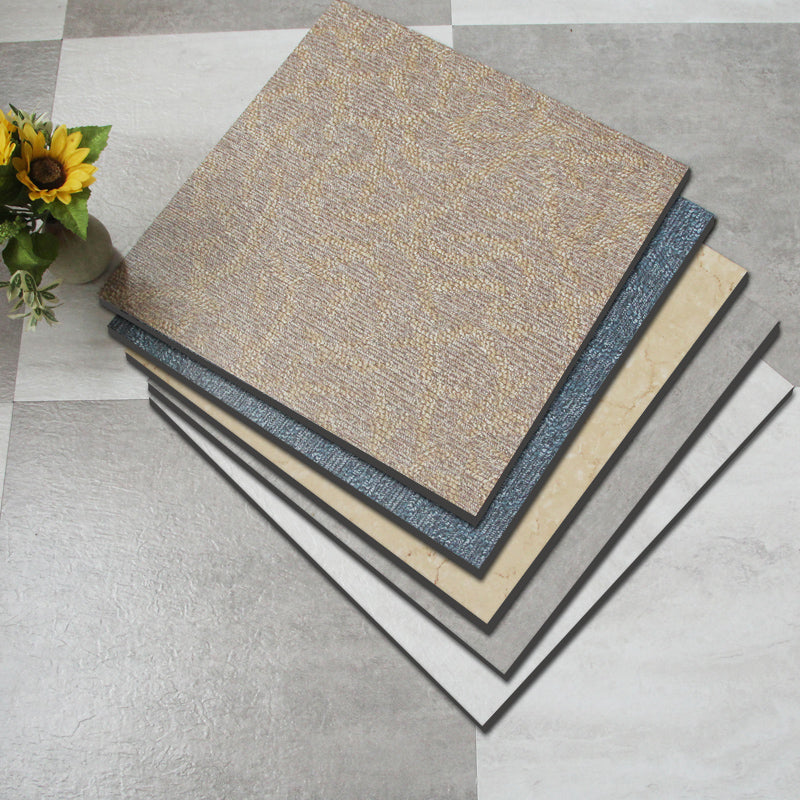 Avtoit | Square Plastic Floor Water-Repellent Fabric Look Peel & Stick Floor Tiles