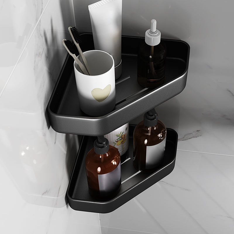 Avtoit | Matt black bathroom accessories set Modern anti-rust 1/2/3-piece bathroom shelf