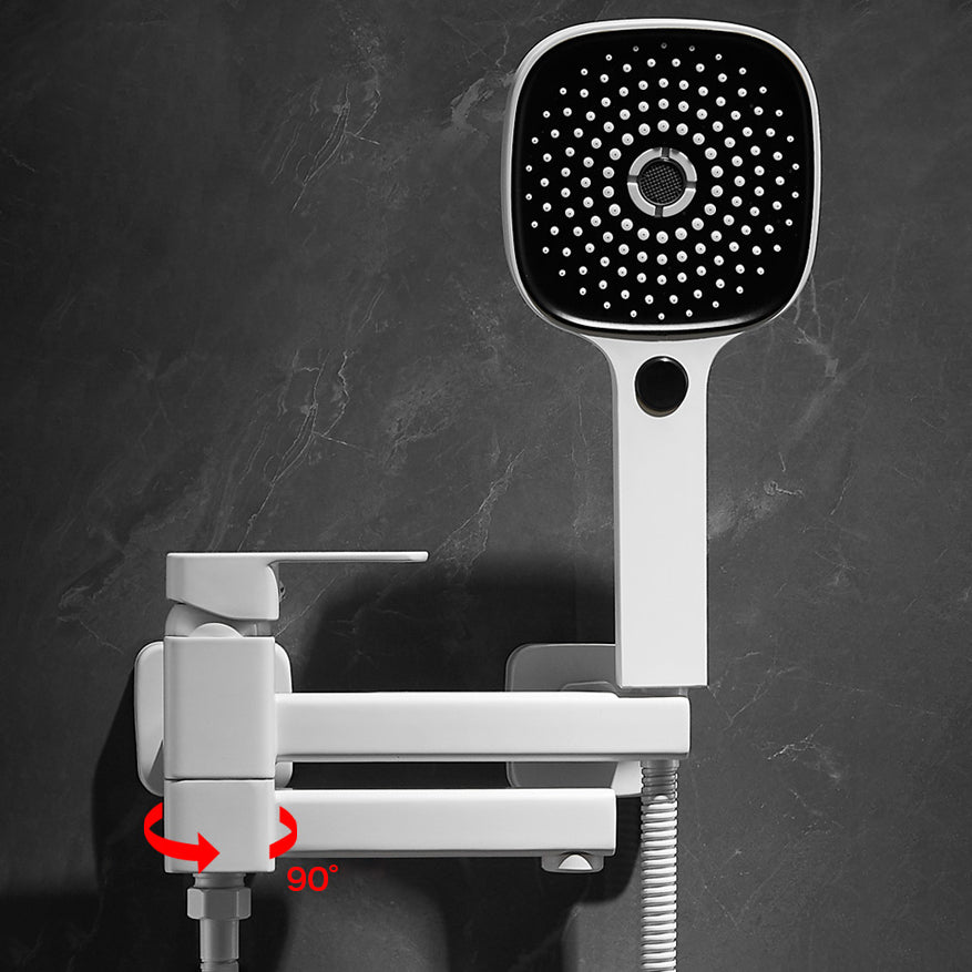 Avtoit | White Bath Water Faucet Trim Single Lever Handle Swivel Spout Wall Mounted Hand Shower Bathtub Filler