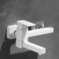 Avtoit | White Bath Water Faucet Trim Single Lever Handle Swivel Spout Wall Mounted Hand Shower Bathtub Filler