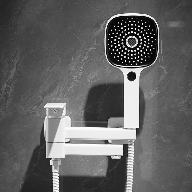 Avtoit | White Bath Water Faucet Trim Single Lever Handle Swivel Spout Wall Mounted Hand Shower Bathtub Filler