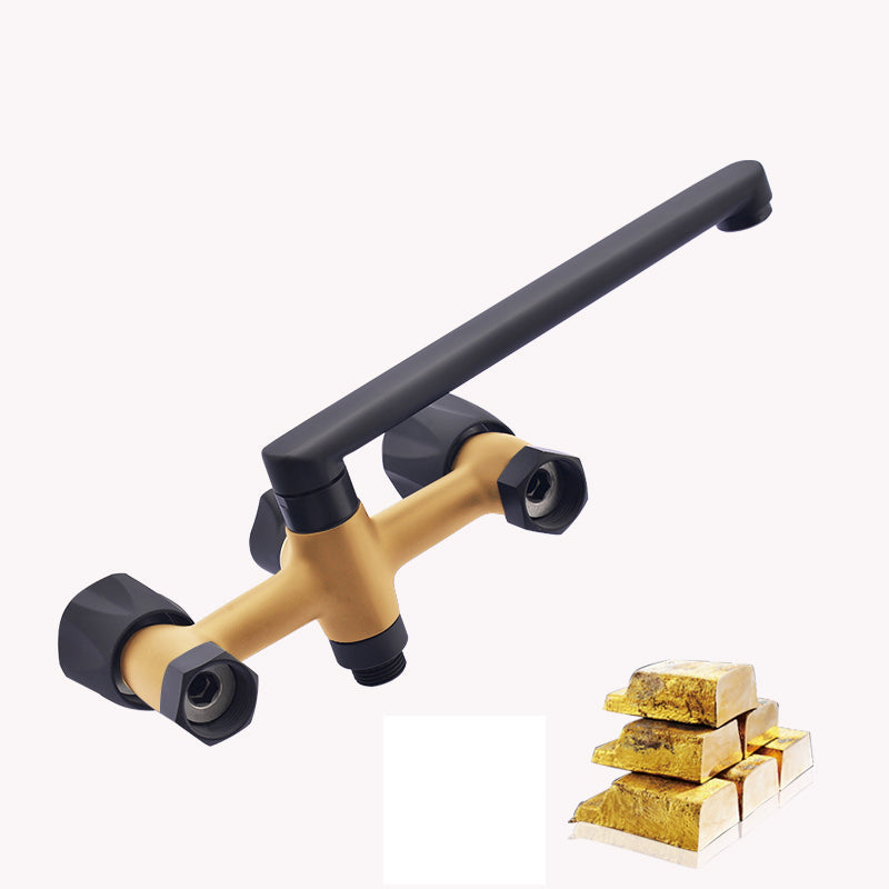 Avtoit | Modern Bathtub Faucet Trim Black Wall Mounted Swivel Spout with Hand Shower