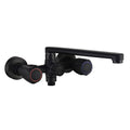 Avtoit | Modern Bathtub Faucet Trim Black Wall Mounted Swivel Spout with Hand Shower