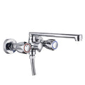 Avtoit | Contemporary Bathtub Faucet Trim Chrome Wall-Mounted Swivel Spout with Hand Shower