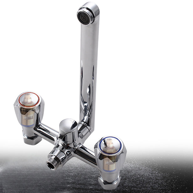 Avtoit | Contemporary Bathtub Faucet Trim Chrome Wall-Mounted Swivel Spout with Hand Shower
