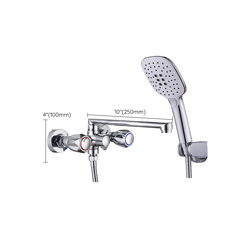 Avtoit | Contemporary Bathtub Faucet Trim Chrome Wall-Mounted Swivel Spout with Hand Shower