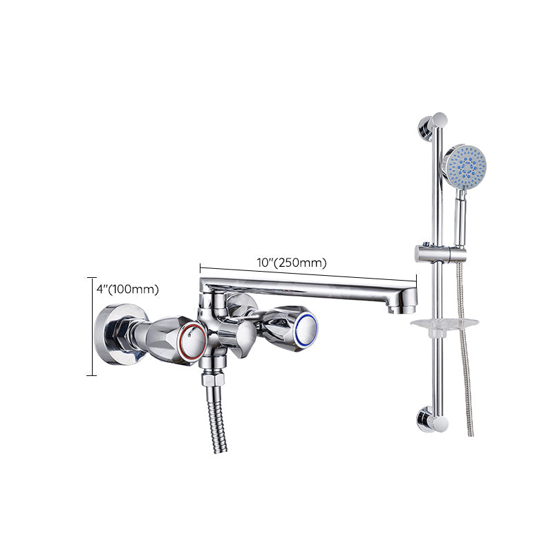 Avtoit | Contemporary Bathtub Faucet Trim Chrome Wall-Mounted Swivel Spout with Hand Shower