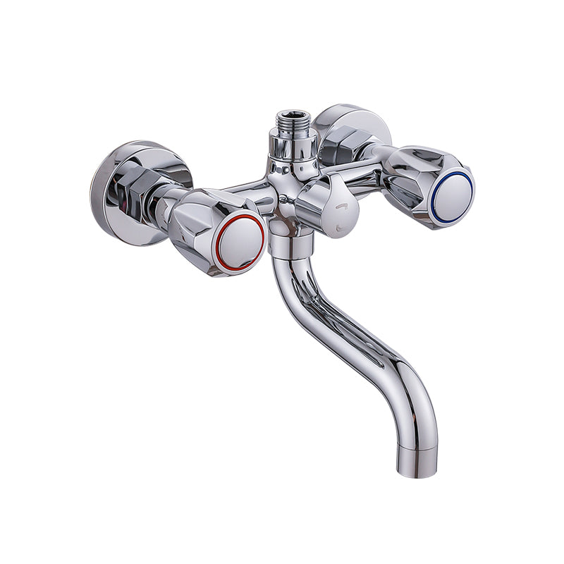 Avtoit | Chrome Bathroom Faucet Trim Wall-mounted Swing Faucet with Hand Shower