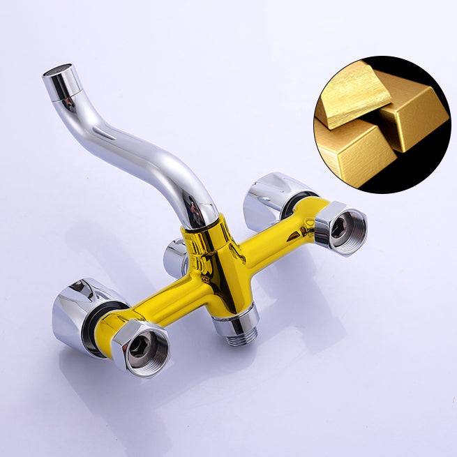 Avtoit | Chrome Bathroom Faucet Trim Wall-mounted Swing Faucet with Hand Shower