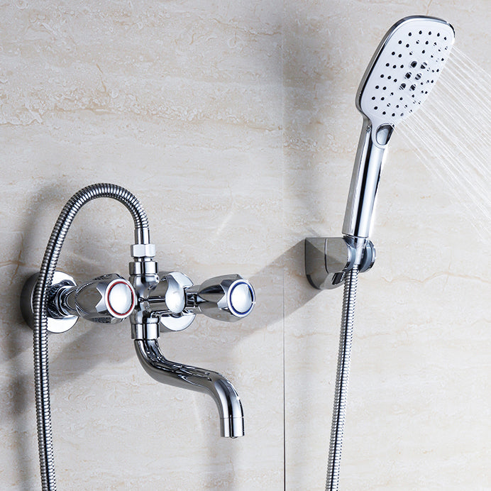 Avtoit | Chrome Bathroom Faucet Trim Wall-mounted Swing Faucet with Hand Shower