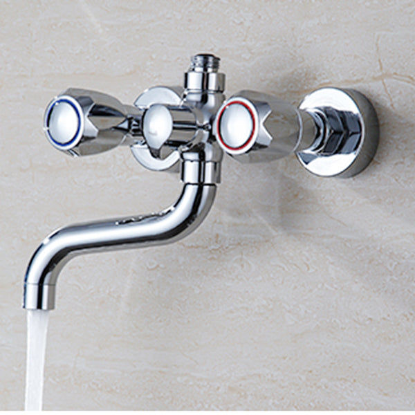Avtoit | Chrome Bathroom Faucet Trim Wall-mounted Swing Faucet with Hand Shower