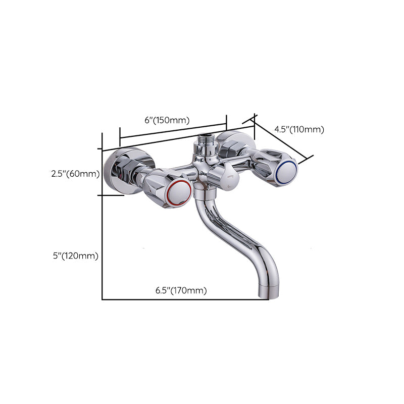 Avtoit | Chrome Bathroom Faucet Trim Wall-mounted Swing Faucet with Hand Shower