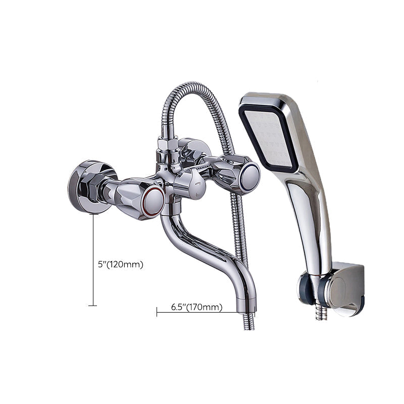 Avtoit | Chrome Bathroom Faucet Trim Wall-mounted Swing Faucet with Hand Shower
