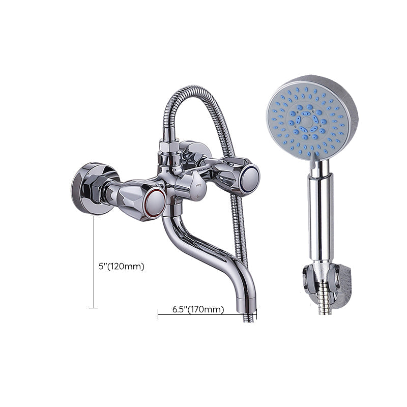 Avtoit | Chrome Bathroom Faucet Trim Wall-mounted Swing Faucet with Hand Shower