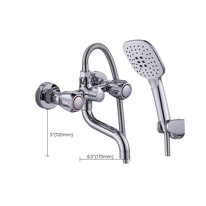 Avtoit | Chrome Bathroom Faucet Trim Wall-mounted Swing Faucet with Hand Shower