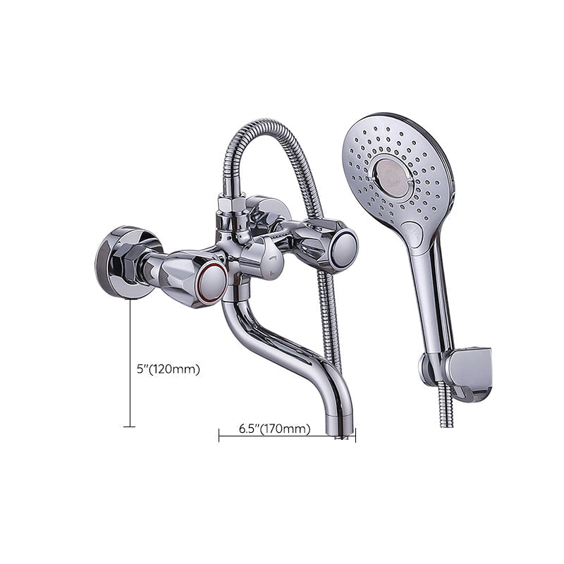 Avtoit | Chrome Bathroom Faucet Trim Wall-mounted Swing Faucet with Hand Shower