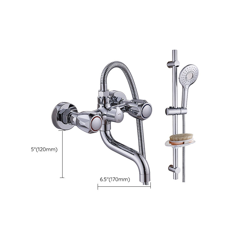 Avtoit | Chrome Bathroom Faucet Trim Wall-mounted Swing Faucet with Hand Shower